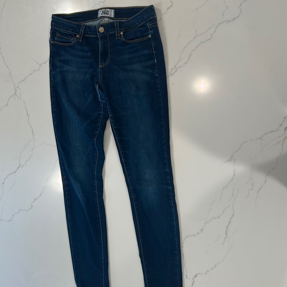 blue paige jeans worn size 27